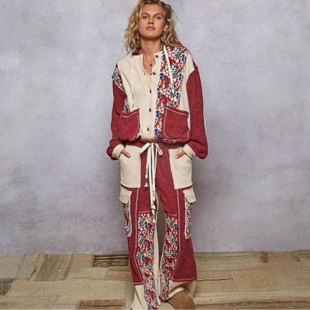 POL patchwork quilted drawstring pants NWT - image 1